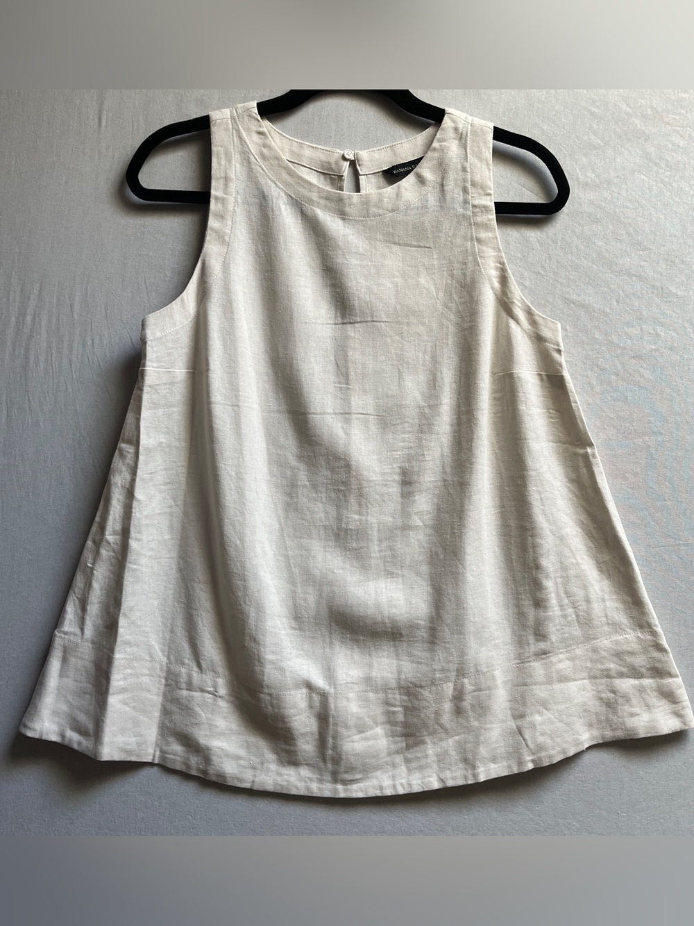 Banana Republic Size S Cream Linen Blend Boxy Sleeveless Keyhole Tank Top